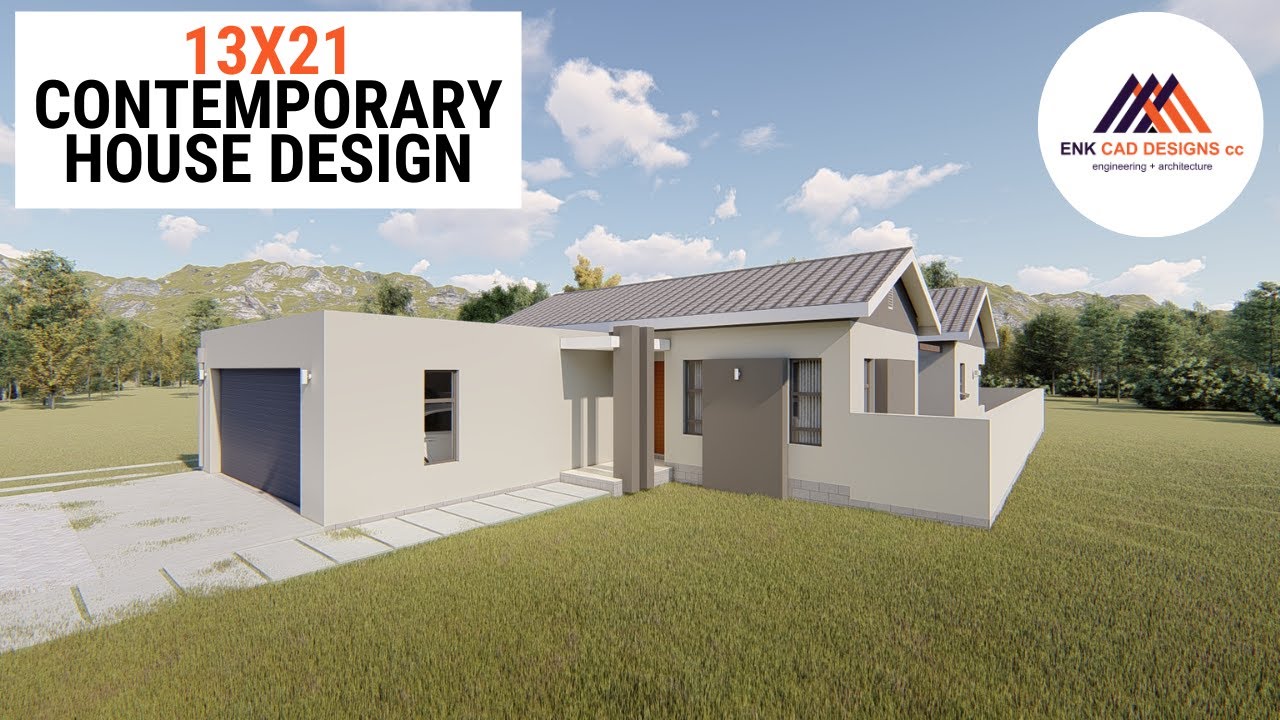 3 Bedroom Family Contemporary House Design Tour〈 Plano de casa de 13x21 metros 〉