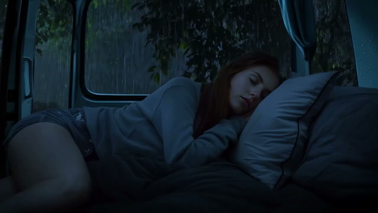 Silent Rainy Night 24/7 (No Ads) 🌧️ Cozy Fire & Soft Thunder for Instant Sleep & Healing
