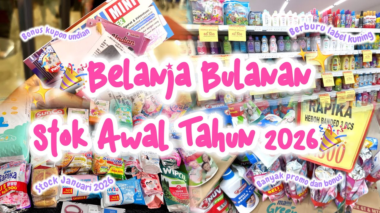 Yuk Belanja Bulanan Stok Januari 2026!✨🎉 Banyak Discount & Promo!💁🏻‍♀️🛍️ #belanjabulanan #dailyvlog 