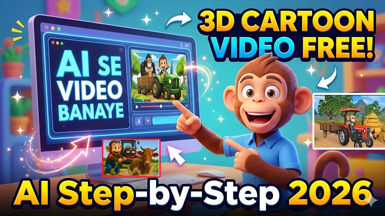 How To Create Long 3D Cartoon Story Videos Using Al (Step-by-Step) Ai seVideo kaise banaye 2026