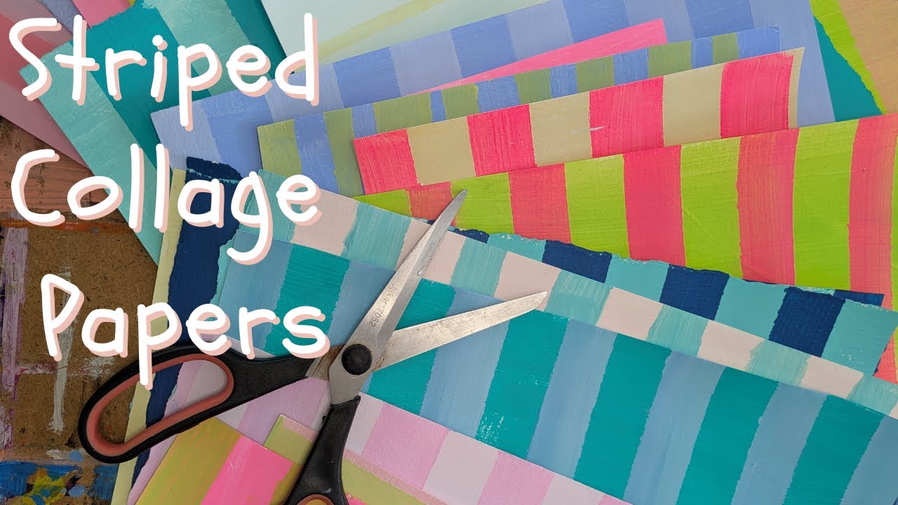 Let's make Scrumptious Stripes-Collage Paper-Striped Paper-Cornwall Inspired-Colour