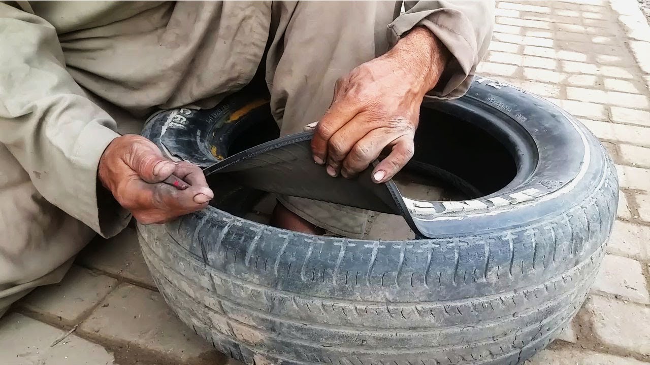 Basket Making Technique Using Old Tyres