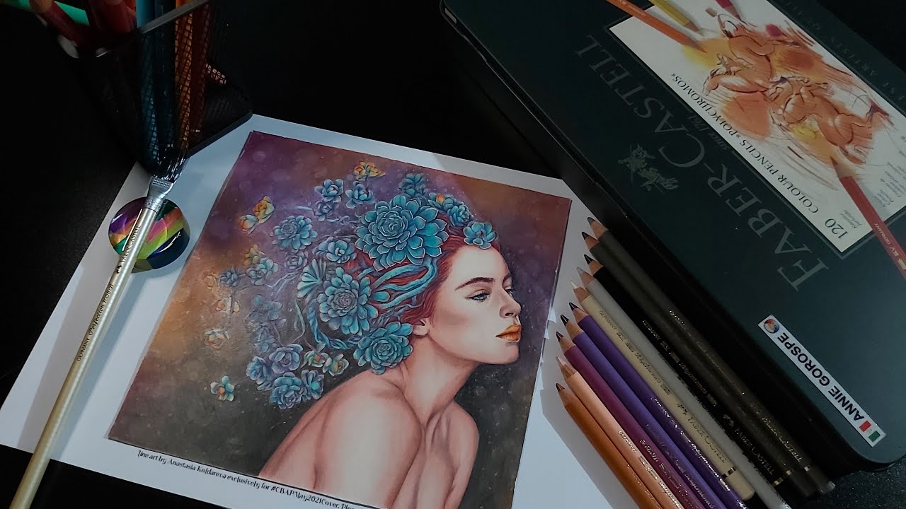 Speed Coloring|Serenity by Anastasia Koldareva|Faber Castell Polychromos Coloring| by Annie G.