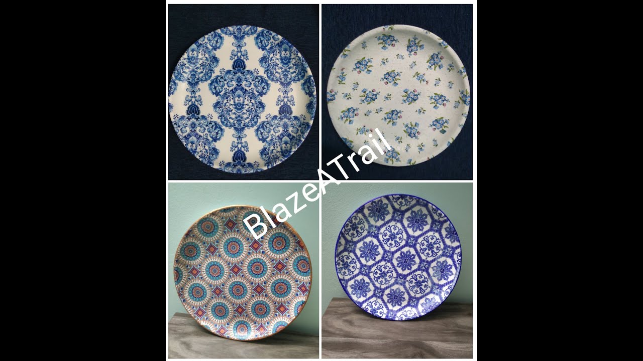 Decoupage on plastic plates -Decoupage DIY on plates - Wall decor - Home Decor - Morrocan Art