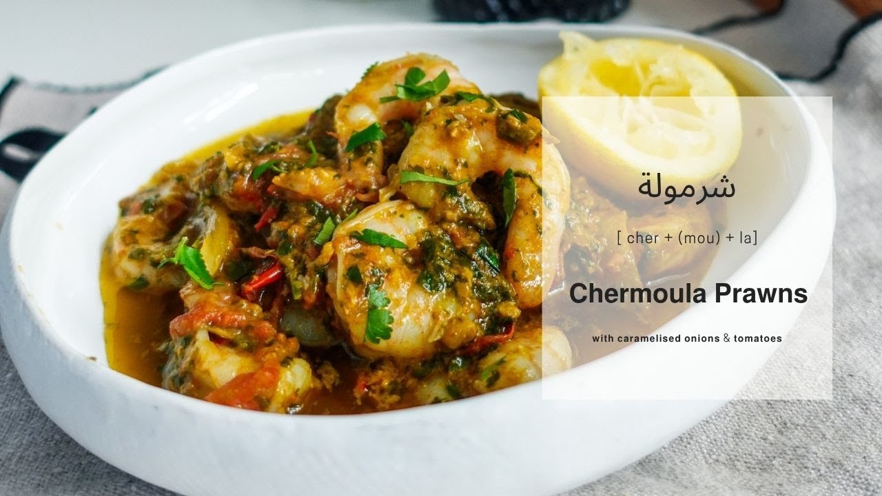Chermoula Prawns with caramelised onions & tomatoes