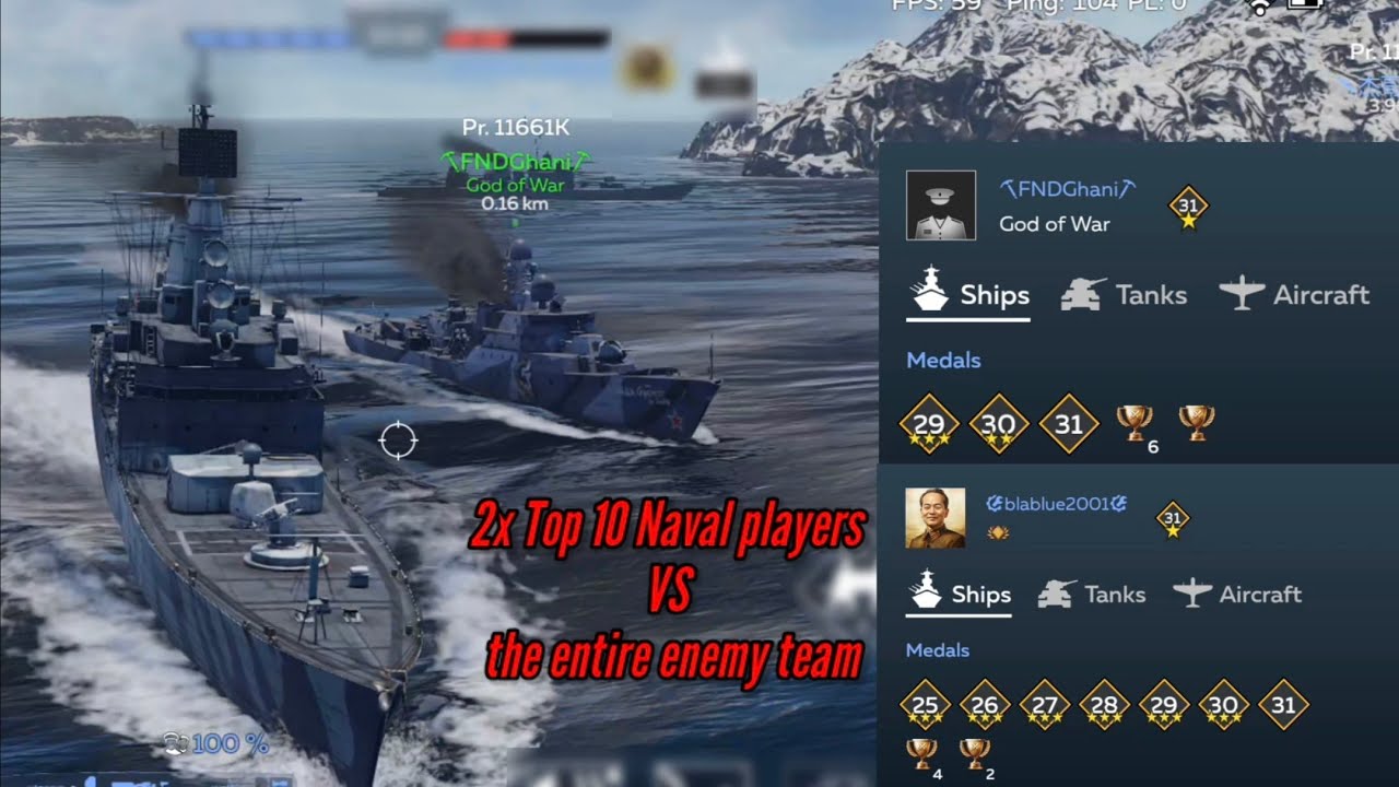 2x Top 10 Naval players VS the entire enemy team in top tier (feat. Ghani) - War Thunder Mobile