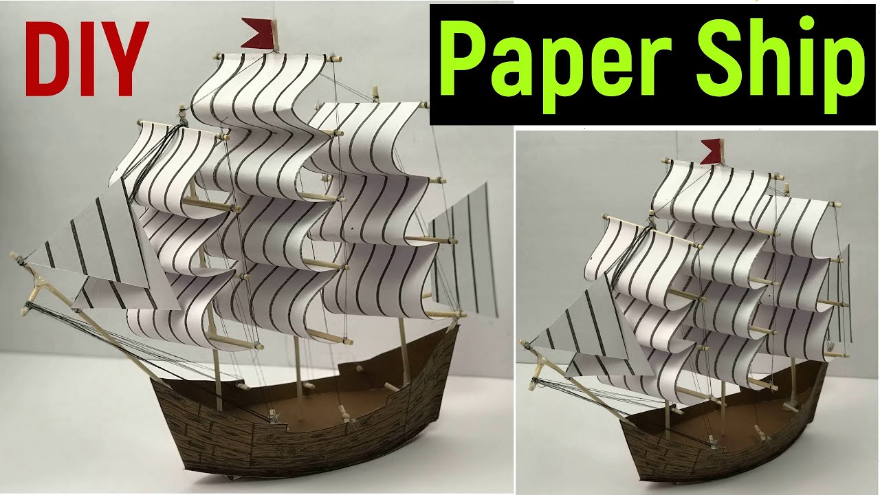 paper ship model - model ship building - ship model making - pirate ship model - ship model - diy