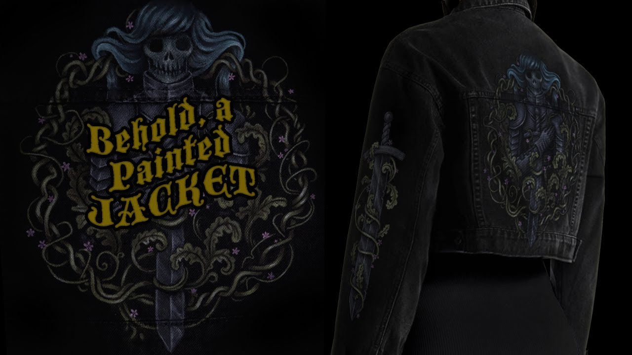 Painting on a Denim Jacket | Acrylic Paint + Textile Medium