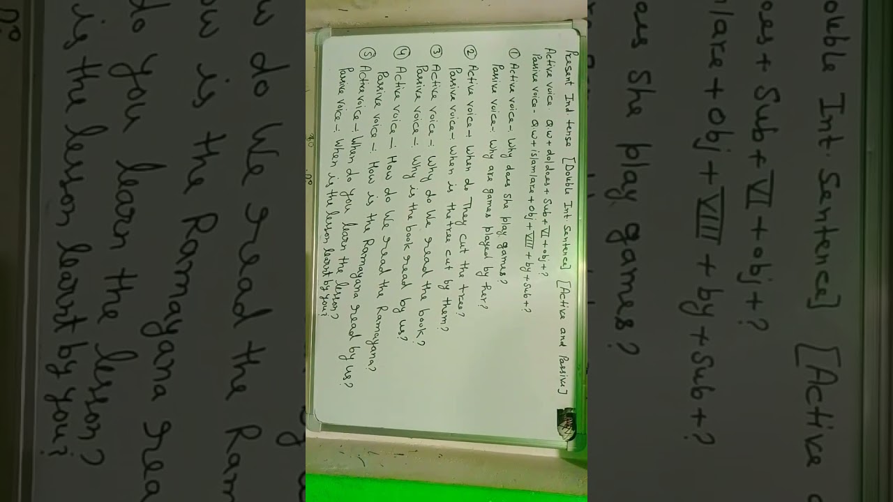 present indefinite tense... double interrogative sentence..... active and passive voice