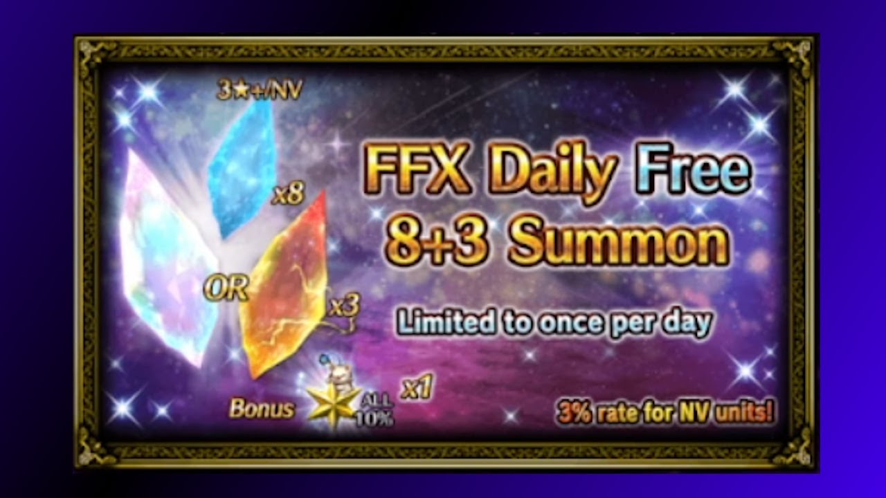 FFBE - 21 Days of Free Pulls, 8+3 Summons