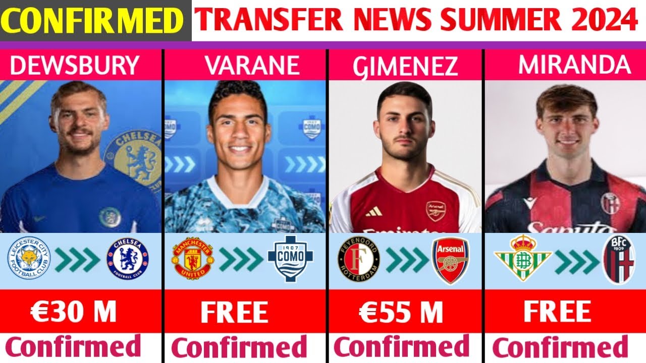 ALL CONFIRMED AND RUMOURS SUMMER TRANSFER NEWS,DONE DEALS✔,GIMENEZ TO ARSENAL,VARANE TO COMO FC