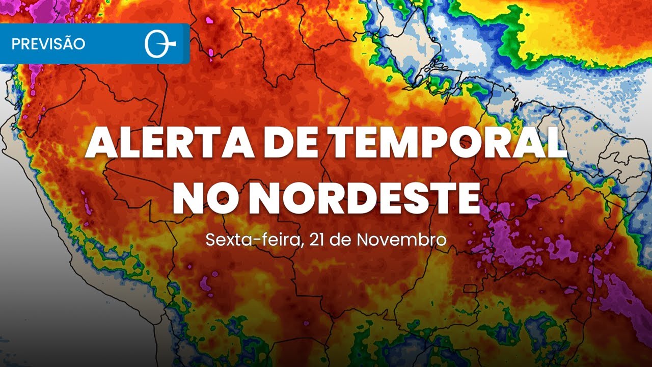 Alerta para chuva intensa na Bahia e regi&atilde;o| Previs&atilde;o 21/11/2025