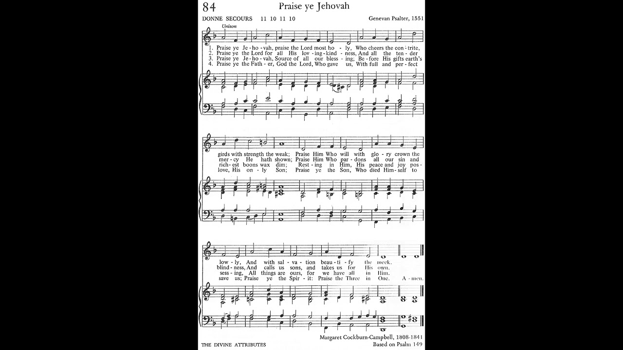 Praise Ye Jehovah - The book of praise 084 [organ + vocal]