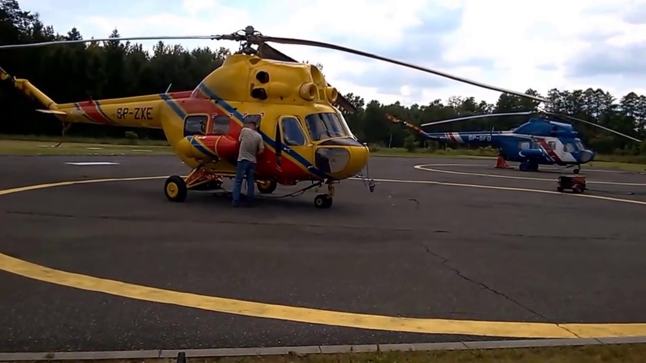 MIL MI-2, GTD-350 Turbine engine, Start and take off  SP-ZXE. Poland Brynek