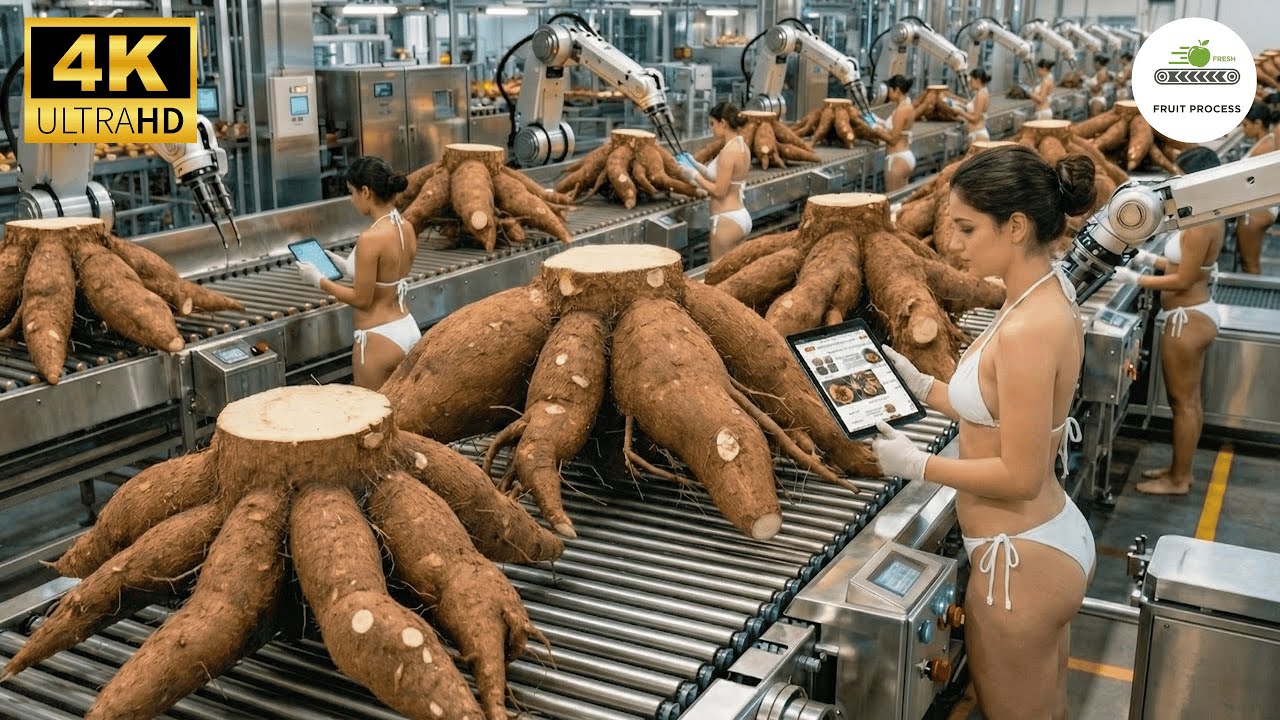 Inside the Factory: China’s Giant Cassava Flour Process (Full Process)
