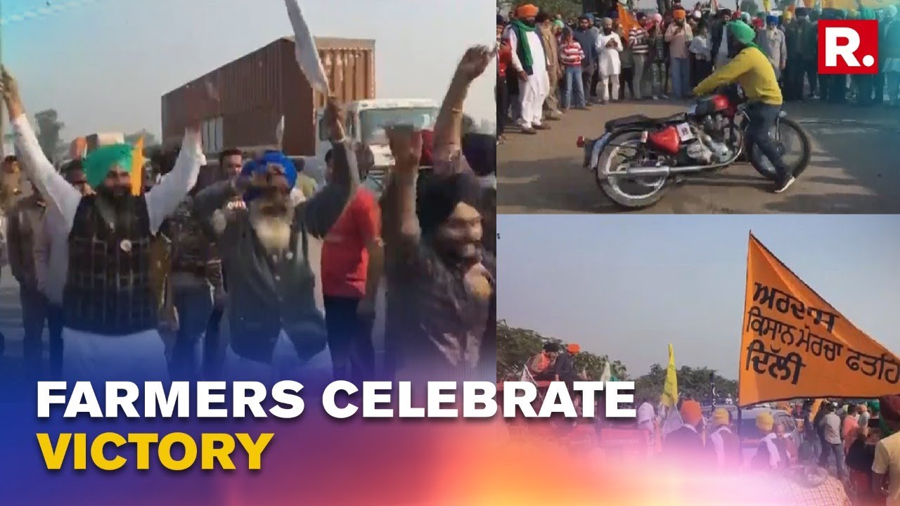 Celebrations Break Out At Haryana's Shambhu Toll On Farmers' Return To Punjab After Victory