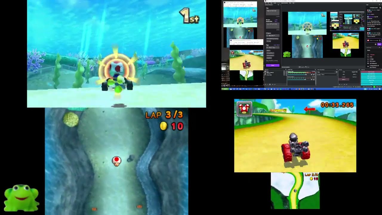 iQue 3DS Capture Card test (with TAIWANESE Mario Kart 7) gameplay 60fps