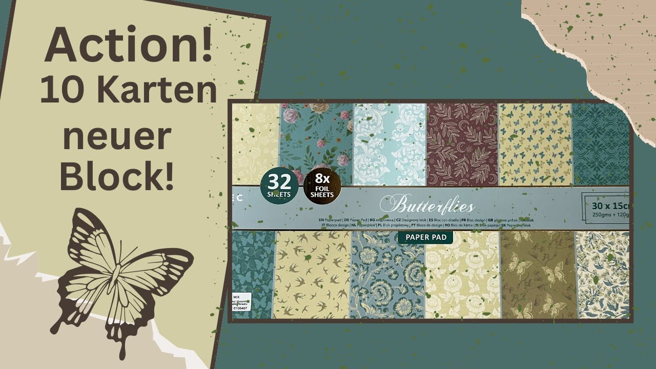 ACTION! 10 Karten ein neuer Block - butterflies 🦋 - AVEC