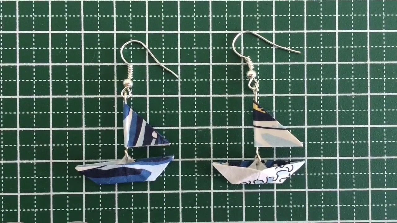 DIY Origami Boat Earrings