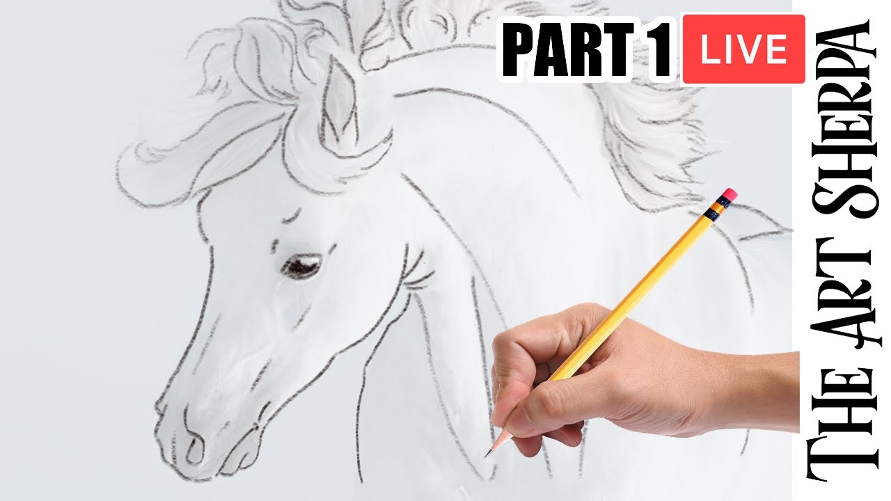 How to Draw the White horse for  pre Watercolor paper PART 1 🌟🎨   techniques and Drawing