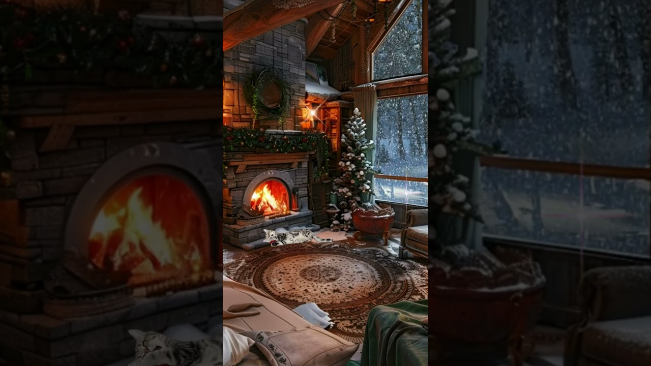 Would You feel Holiday Spirit Here? Christmas Rustic Retreat With Fireplace and Kitten Chill