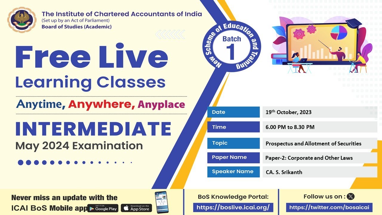 Intermediate Paper 2: COL | Topic: Prospectus and Allotment of Securities | Session 2 | 19 Oct, 2023