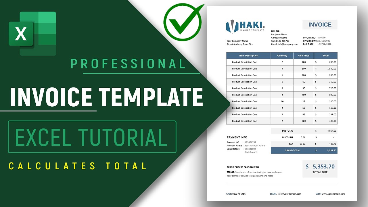 ✅ How to Create an Invoice Template in Excel - 2024