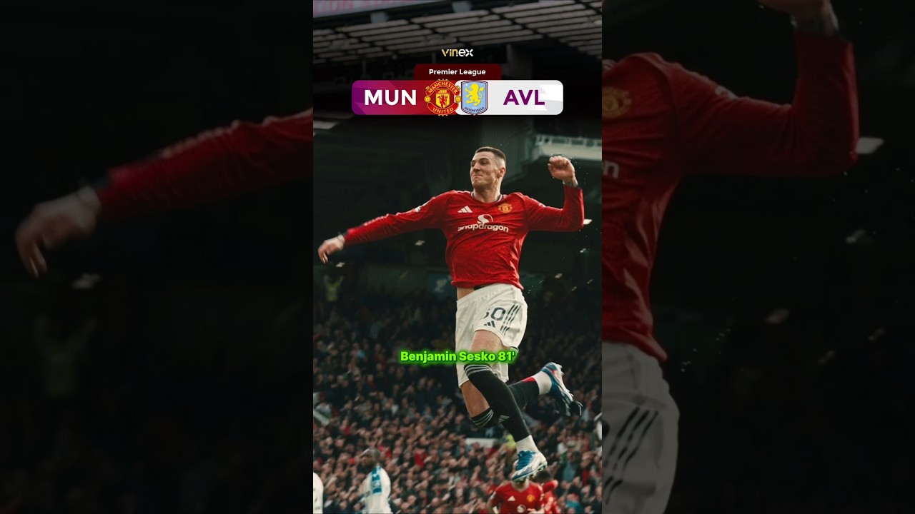 Benjamin Sesko Goals Manchester United vs aston Villa #football #sesko #manchesterunited #highlights