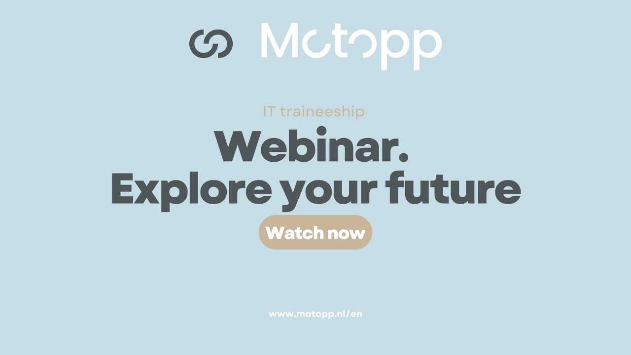 Webinar IT traineeship Explore Your Future