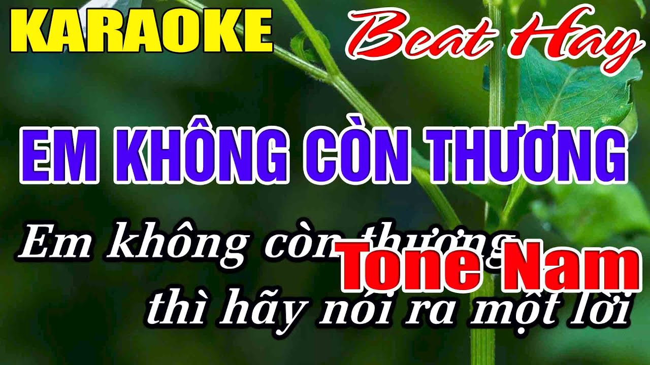 Em Không Còn Thương Karaoke Tone Nam Karaoke Hải Nhạc Sống 2026 - Beat Mới