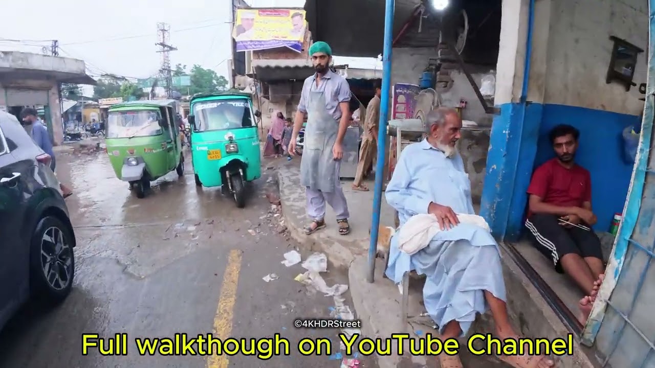 🌧️ 4K HDR Slum Life in Johar Town Lahore After Rain | Street Tour