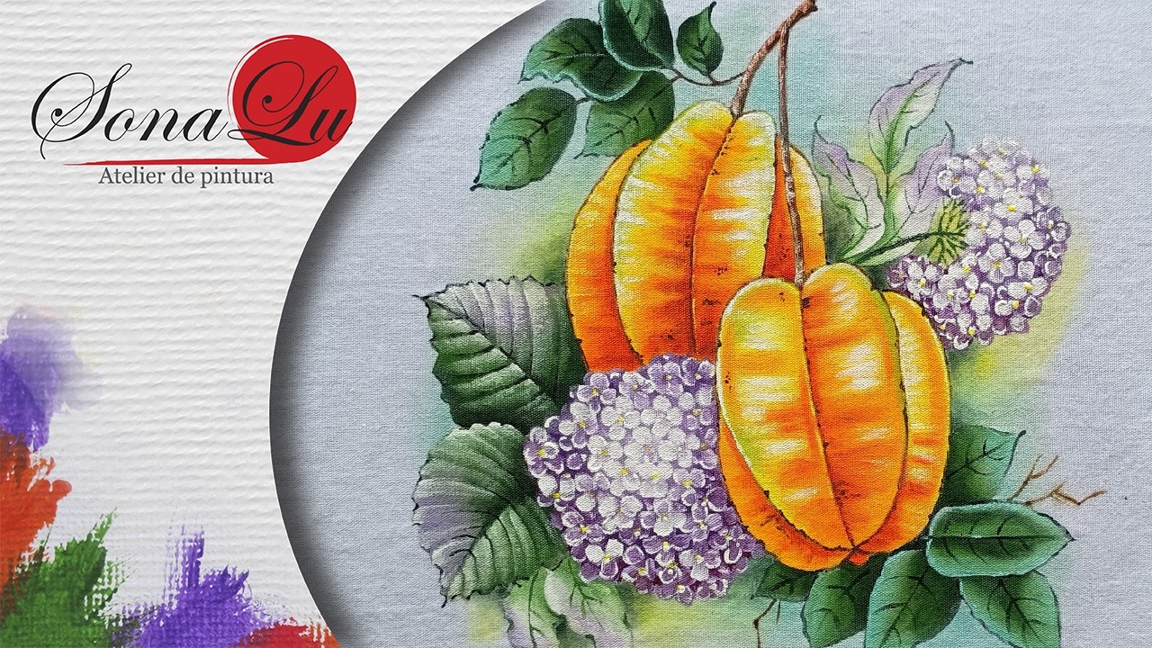 Aula 945 - Carambolas com Hortênsias em Pano de Prato