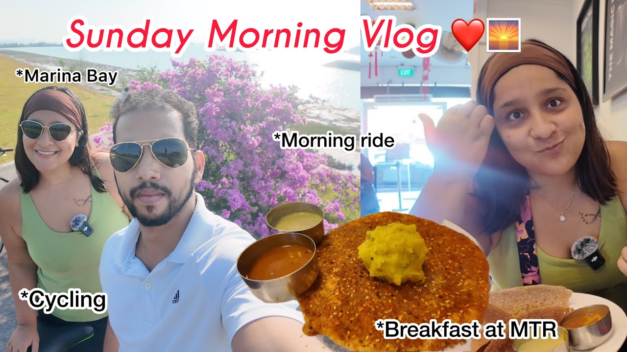Sunday Cycling at Marina Bay 🚴‍♀️ + MTR Breakfast 🍽️ | Perfect Start!