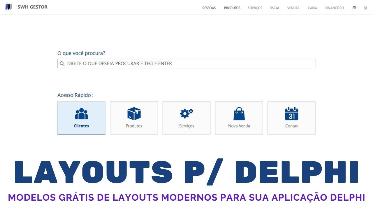 Grátis - Modelos de Layouts Modernos p/ sua aplicação Delphi - Detalhes do Projeto Tela de Login