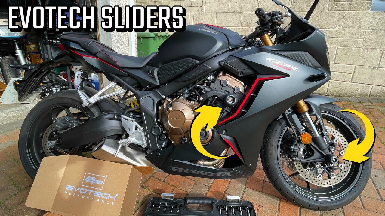 Установка защитных накладок EVOTECH | HONDA CBR650R (защита двигателя и шпиндель)