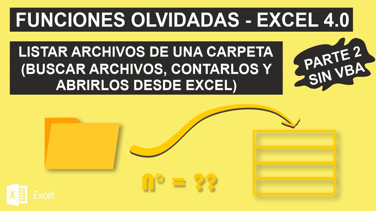 Excel 4.0: Listar todos los archivos de una carpeta (Sin Programación)