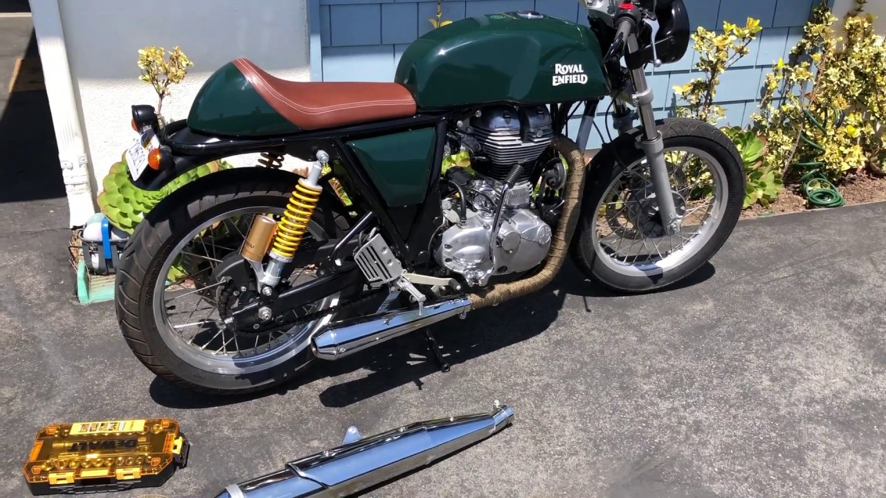 New Short Muffler and Heat Wrap - Mod Royal Enfield Continental GT 535