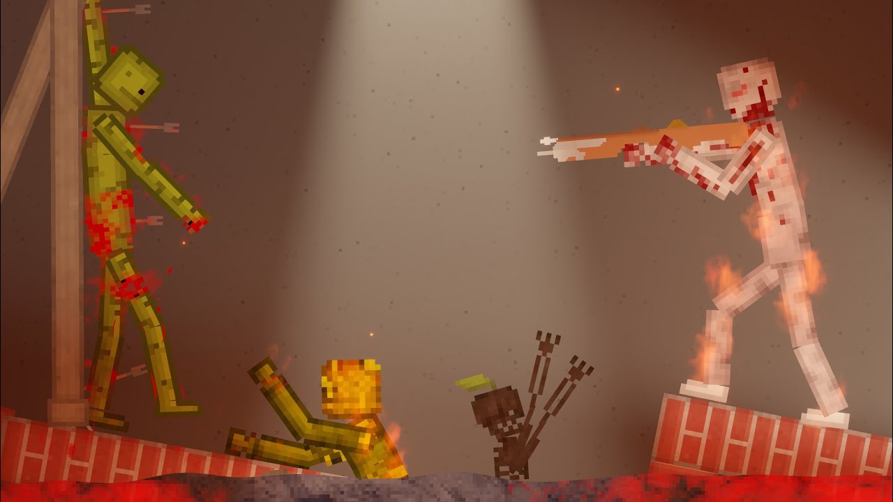 Melon Humans Fight People On Lava Map in People Playground