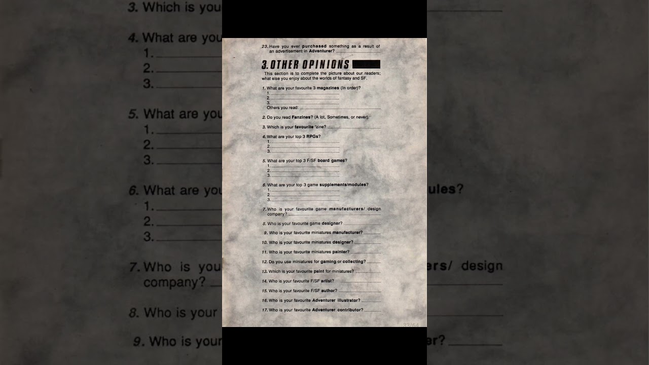 Adventurer 1987 Reader Poll