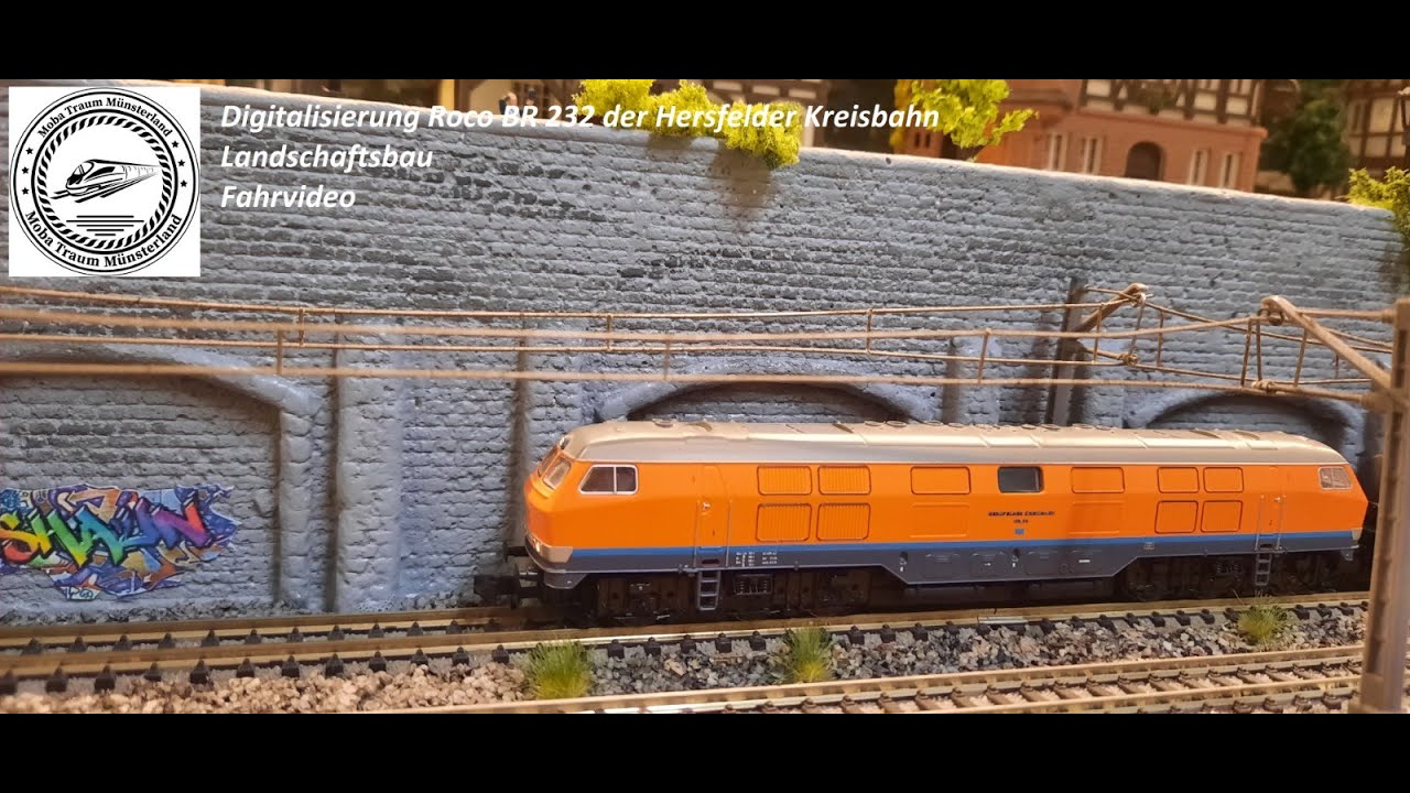Modelleisenbahn Spur N Digitalisierung der Roco BR 232, Landschaftsbau, Fahrvideo