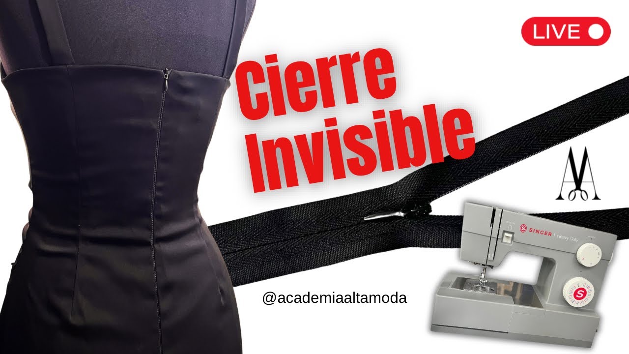 Cómo coser un cierre invisible en un vestido 👗 | 🔴 En Directo Academia Alta Moda