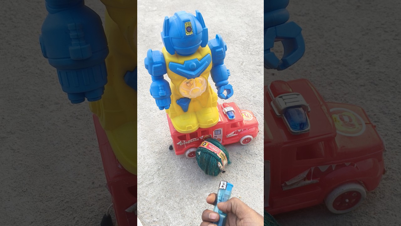 RC so cute robot and red Van toy testing video