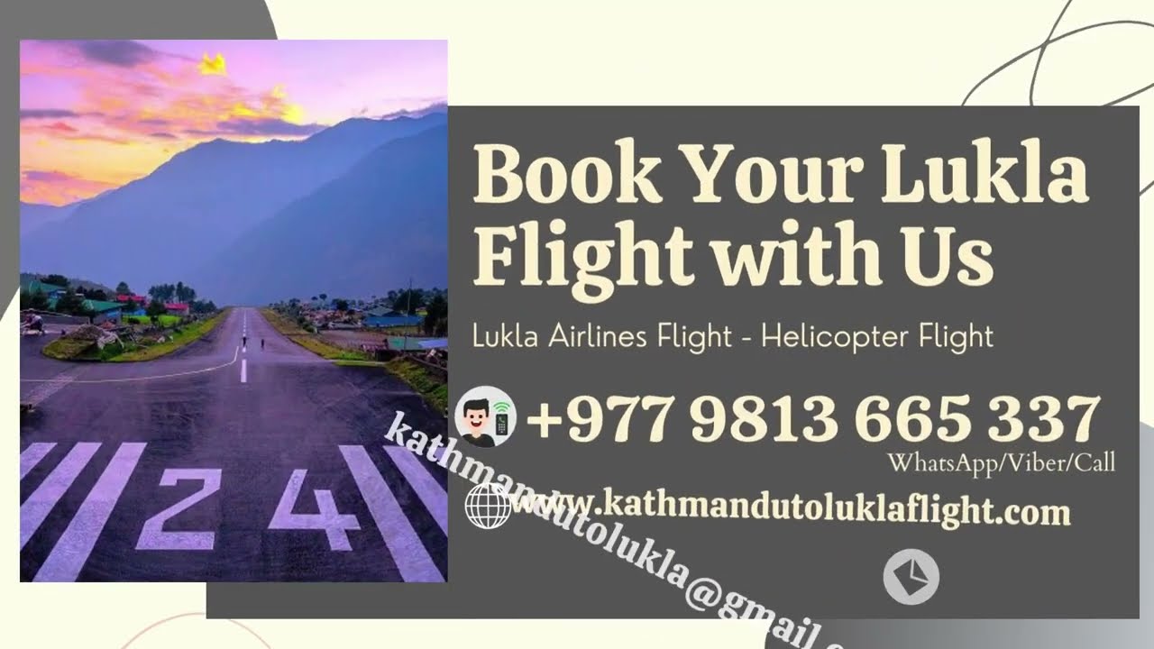 Kathmandu to Lukla Flight 2026/2027  Airlines Plane Ticket Flying to Lukla for Everest Trek