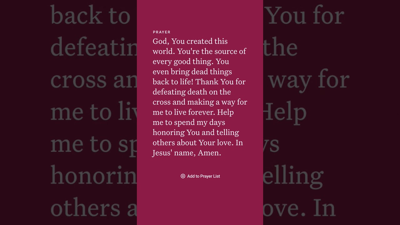 Prayer about life 