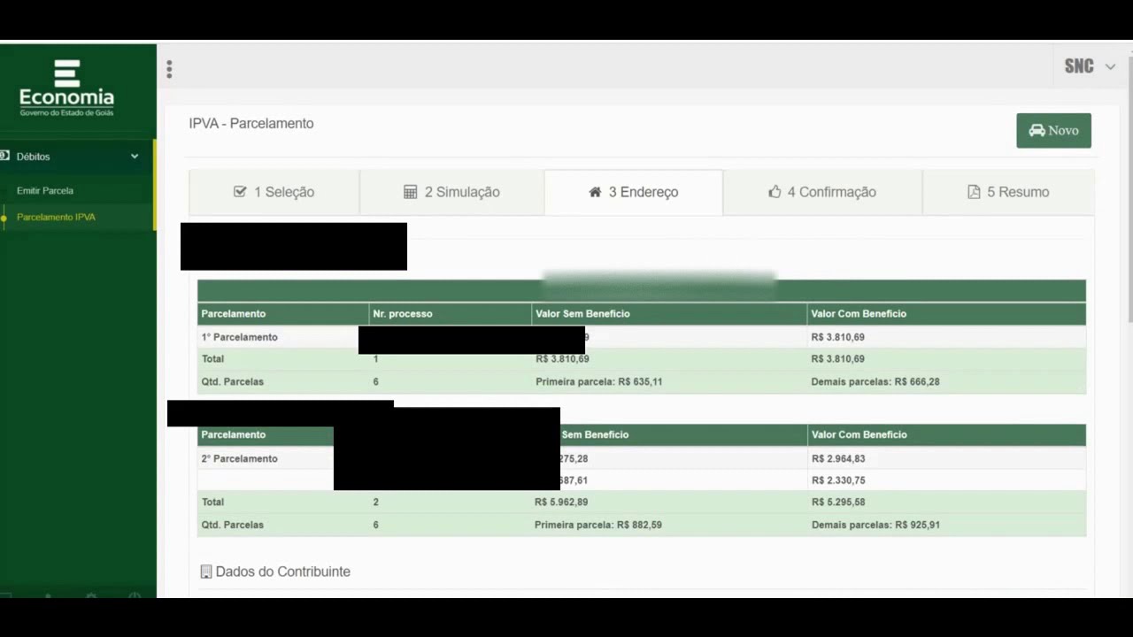 Como  parcelar IPVA autuado em Goias e tirar os boletos.