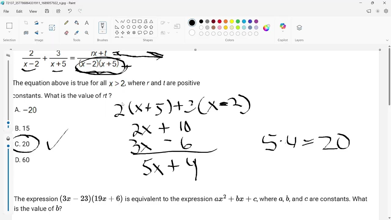Digital SAT Advanced Math Equivalent Expressions Hard - Regressions In a Pinch