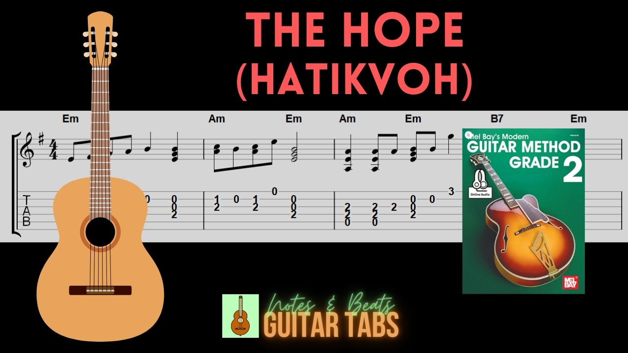 (08 of 82) Mel Bay Grade 2- The Hope (Hatikvoh) GUITAR TAB