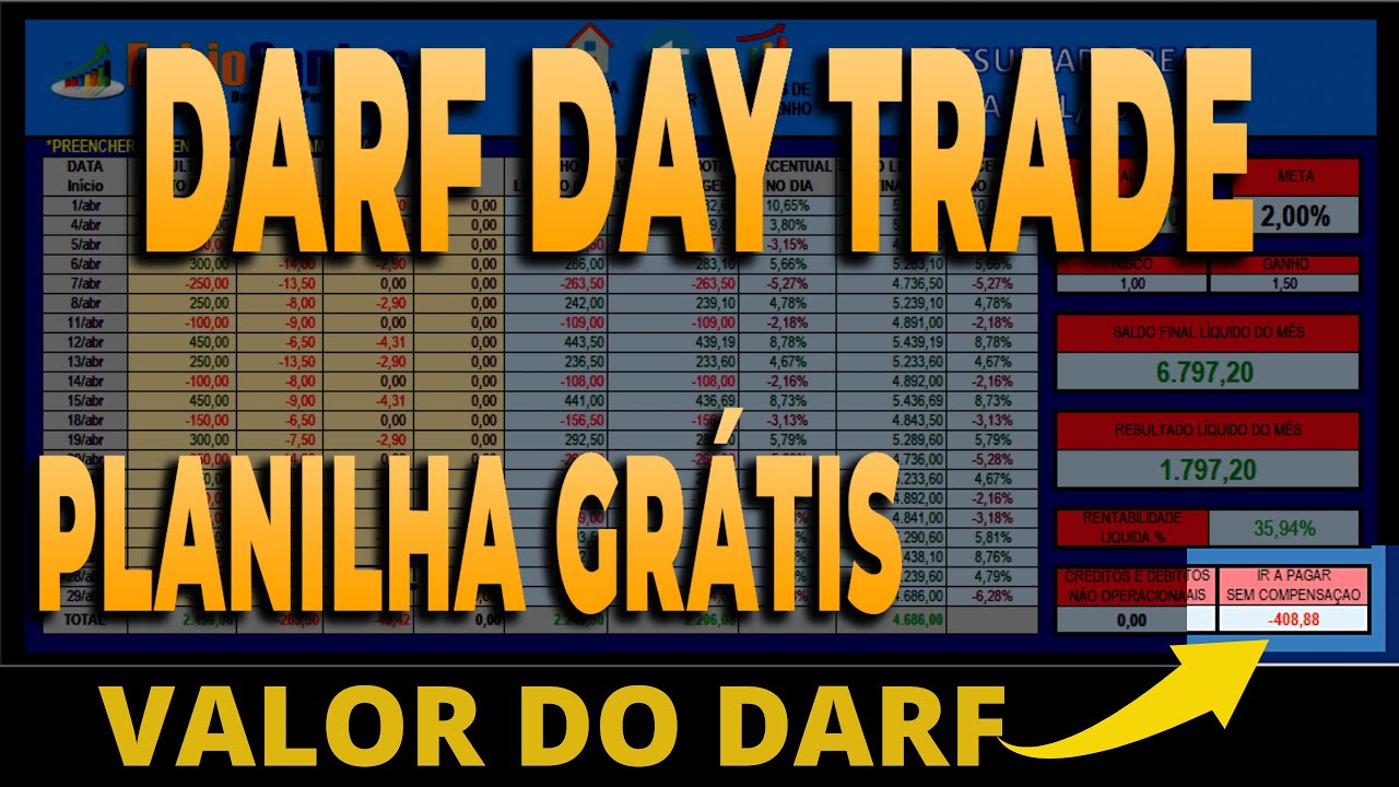 Planilha para DARF Day Trade