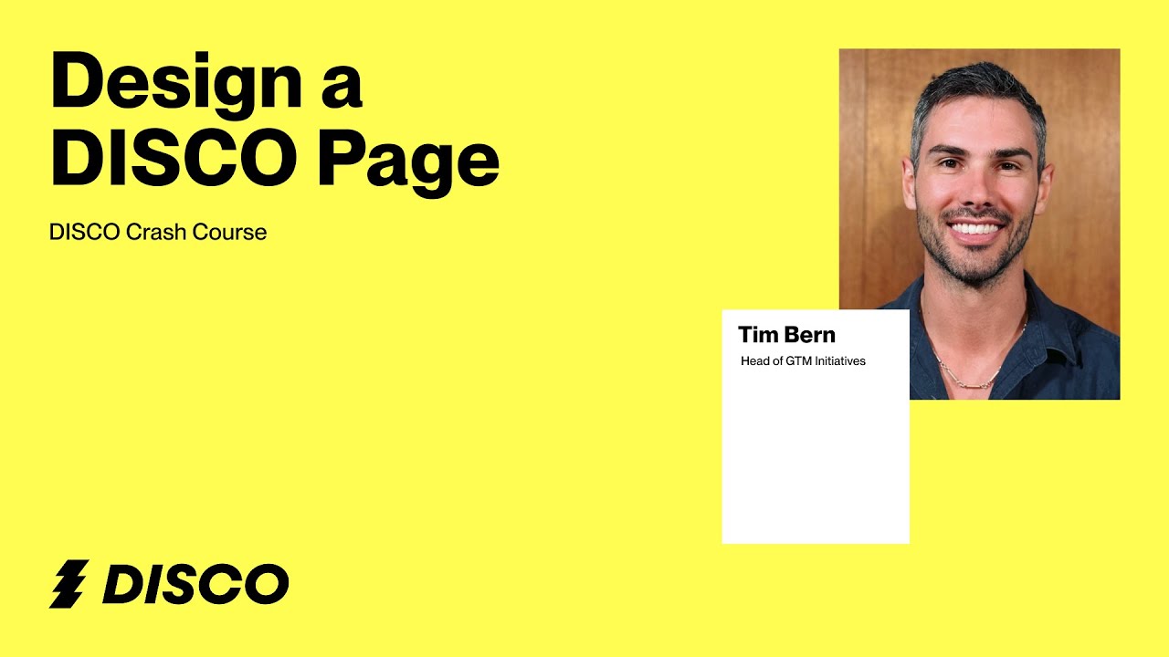 Design DISCO Pages to promote your content