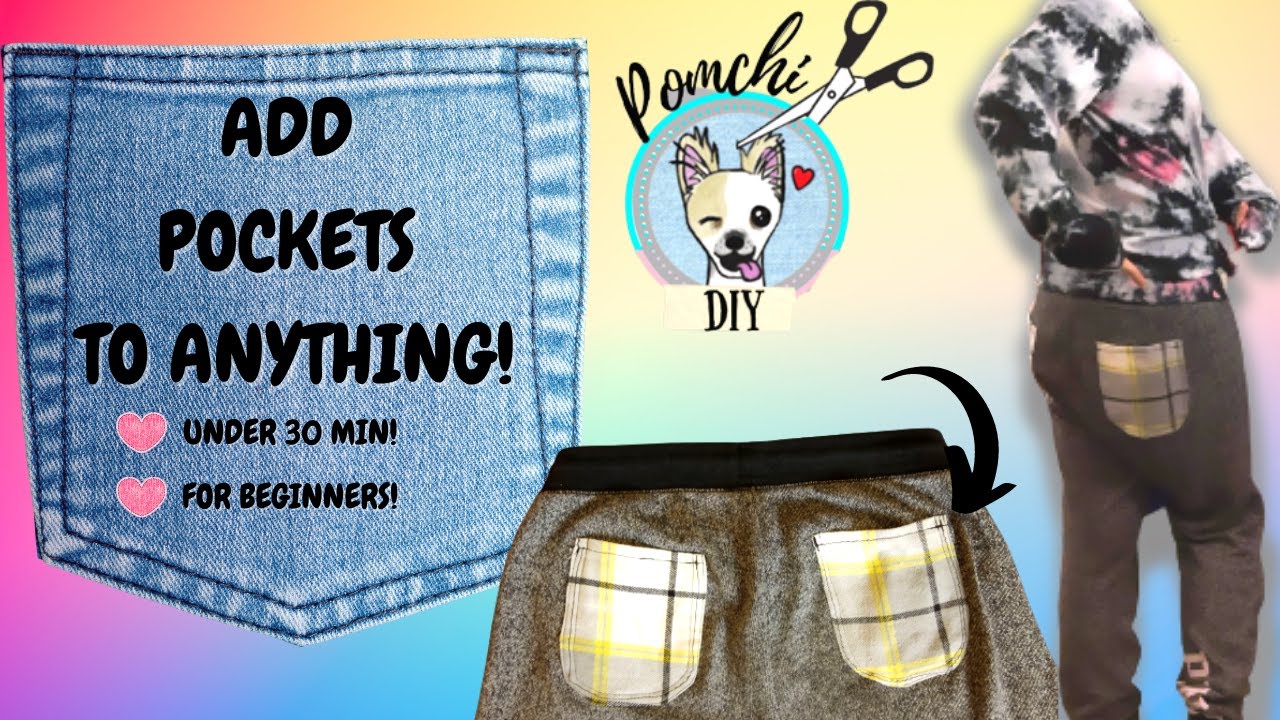 How To Add POCKETS to ANYTHING~ quick, simple, and easy! POMCHI DIY